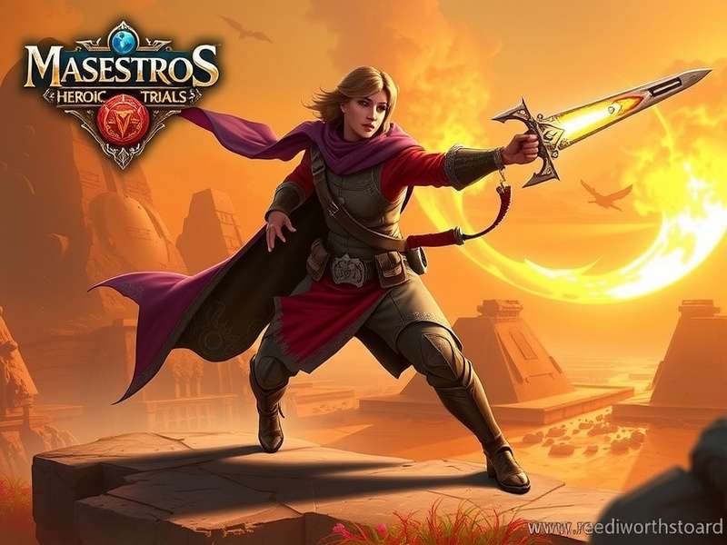 Maestros Heroic Trials Game Screenshot showing the protagonist in Hampi's ancient ruins with Vedic deities